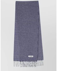 Jil Sander - Check Pattern Scarf Fringed Edges Design - Lyst