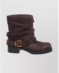 Michael Kors - Slouchy Ankle Boots Buckle Detail - Lyst
