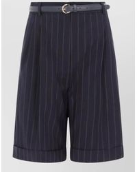 Max Mara - Wool Belted Tailored Bermuda Shorts - Lyst