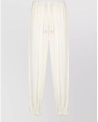 Fabiana Filippi - Viscose Trousers Elastic Cuffs Side Pockets - Lyst