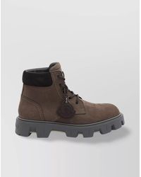 Moncler - Leather Lace-Up Ankle Boots - Lyst