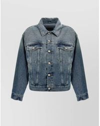 MM6 by Maison Martin Margiela - Cut-Out Denim Jacket With Unique Sleeve Details - Lyst