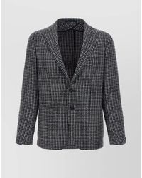 Tagliatore - Tweed Blazer Featuring Notch Lapel - Lyst