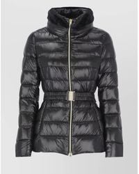 Herno - Faux Fur Trim Quilted Belted Down Puffer Jacket - Lyst