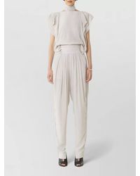 Lanvin - Ruffled High-Neck Sleeveless Blouse - Lyst