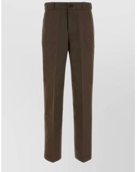 Prada - Canvas Tailored Pants Belt Loops Back Pockets - Lyst