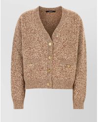 Versace - Two-Tone Wool Blend Cardigan - Lyst