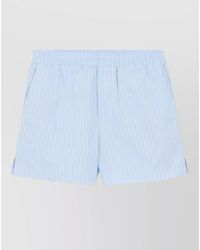 Ami Paris - Striped Cotton Chino Shorts - Lyst
