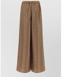 Max Mara - Silk High-Rise Wide-Leg Printed Trousers - Lyst