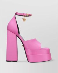Versace - Crystal Embellished Platform Sandals - Lyst