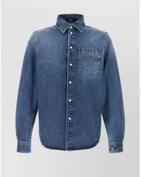 Versace - Denim Shirt With Long Sleeves And Chest Pocket - Lyst