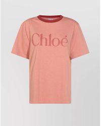 Chloé - Cotton Logo Print Short-Sleeve T-Shirt - Lyst