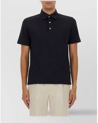 ZEGNA - Polo Shirt With Chest Pocket And Collar - Lyst