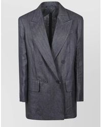 Max Mara - Double Breasted Jacket Notch Lapel Tailoring - Lyst