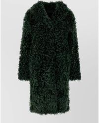 Prada - Faux Fur Coat Long Sleeves Mid Length - Lyst
