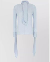 Givenchy - Silk Pussy-Bow Long-Sleeve Blouse - Lyst