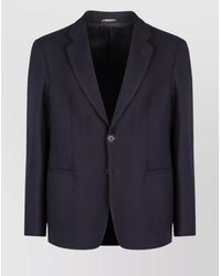 Giorgio Armani - Tailored Jacket With Notched Lapel And Back Slit - Lyst