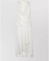 Silk95five - Worth Ave Draped Midi Low Back Dress - Lyst