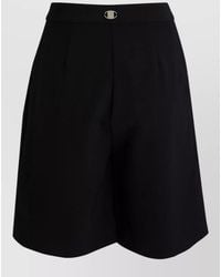 SIMONA CORSELLINI - Stretch Fabric Shorts Pleated Front Pockets - Lyst