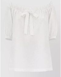 Patou - Off Shoulder Oversize Top Bow Detail - Lyst