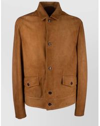 Prada - Collared Coat Long Sleeves Front Pockets - Lyst