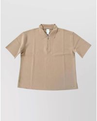 Calvin Klein - Short-Sleeve Knit Zip Polo Top - Lyst