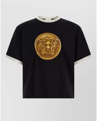 Versace - Cotton Printed Crew-Neck Short-Sleeve T-Shirt - Lyst