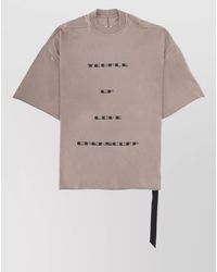 Rick Owens - Asymmetric Hem Crew Neck Graphic Shirt - Lyst