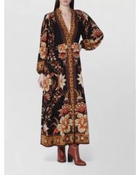 FARM Rio - Floral Maxi Dress Long Sleeves V Neckline - Lyst