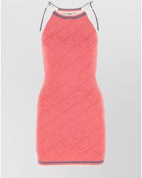 Fendi - Dark Viscose Blend Mini Dress - Lyst