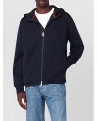 ZEGNA - Wool Blend Hooded Zip Sweatshirt - Lyst