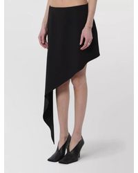 Alaïa - Asymmetric A Line Wool Gabardine Skirt - Lyst