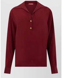 Max Mara - Long Sleeve Knit Polo Shirt - Lyst