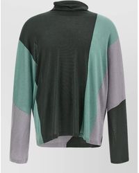 Kiko Kostadinov - Silk Blend Fine Knit Turtleneck Asymmetric Sweater - Lyst