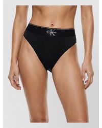 Calvin Klein - High-Rise Logo-Print Bikini Briefs - Lyst