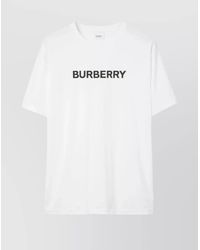 Burberry - Logo Cotton T-Shirt Crew Neck - Lyst