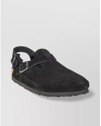 Birkenstock - Shearling Suede Leather Mules - Lyst
