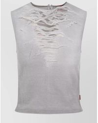 DIESEL - Distressed Cotton Blend Tank Top - Lyst