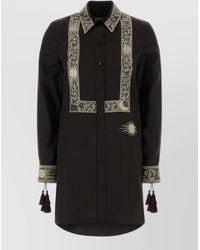 Burberry - Silk Shirt Mini Dress - Lyst