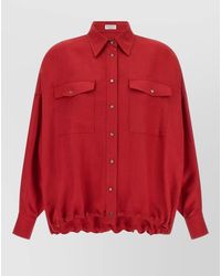 Brunello Cucinelli - Linen-Blend Twill Long-Sleeve Shirt - Lyst