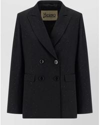 Herno - Sequined Tailored Blazer Double Breasted Design - Lyst