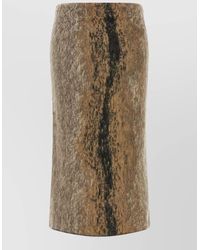 Nude - Wool Midi Fitted Skirt - Lyst