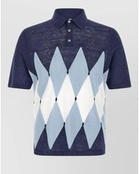 Ballantyne - Argyle Pattern Polo Collar Knit Top - Lyst
