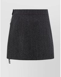 Courreges - Wool Textured Asymmetric Mini Skirt - Lyst