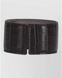 Niccolò Pasqualetti - Croc Embossed Leather Wide Cuff Bracelet - Lyst