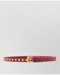 Prada - Stud Embellished Textured Leather Adjustable Belt - Lyst