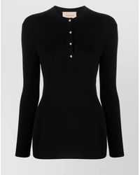 Gucci - Crew Neck Cashmere Knitwear With Button Detailing - Lyst