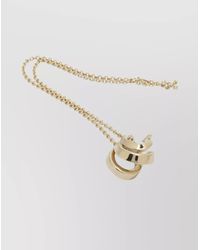 Ferragamo - Brass Triplo Gancini Necklace - Lyst
