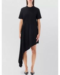 Loulou - Cotton Asymmetric Draped Mini Dress - Lyst