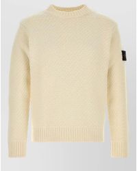 Stone Island - Textured-Knit Virgin Wool-Blend Crew-Neck Sweater - Lyst